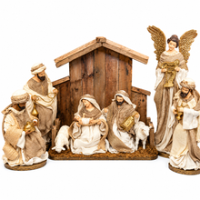 Large Christmas Nativity Set with Stable & 18.75" Angel – 8.25" Holy Family, 12" Three Wise Men, 15.5" Manger | Premium Religious Christmas Decoration for Home & Church