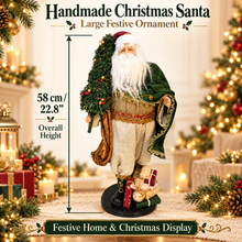 58cm Handmade Christmas Santa Claus Ornament – Charming Large Holiday Decoration, Festive Santa Figurine for Home & Christmas Display