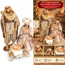 Very Large 52" (131cm) Handmade Holy Family Nativity Set with Manger | Freight Quote Required After Purchase