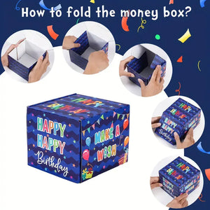 Happy Birthday celebration pop up pull out money 3D card Santas Workshop Direct