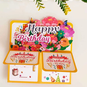 Happy birthday celebration origami 3D surprise pop up box. Santas Workshop Direct