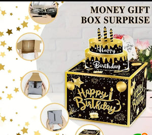 Happy birthday celebration pop up pull out money 3D card Santas Workshop Direct