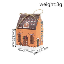 12pcs Christmas Party Favor Small Candy Cookie Treat Paper Boxes Xmas Holiday House Design Goodie Snack Gift Packaging Paper Boxes