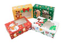 Christmas Bakery Cookie Candy Paper Boxes With Window Xmas Party Favour Gift Treat Packaging Boxes for Holiday Party Pastries
