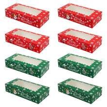 12pcs Christmas Bakery Packaging Paper Boxes Window Recycled Materials Foldable Food-Safe for Party Favors for Cakes Gift Giving