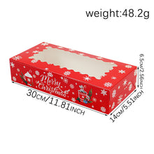 12pcs Christmas Bakery Packaging Paper Boxes Window Recycled Materials Foldable Food-Safe for Party Favors for Cakes Gift Giving