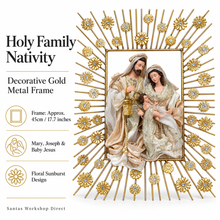 Christmas religious ornament decorations handmade nativity Holy Family metal frame Holy Family Décor (45cm frame approx. )