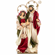 42" Extra Large Handmade Christmas Holy Family Nativity Statue – 106cm Mary, Joseph & Baby Jesus with Gold Halos | Premium Religious Christmas Decoration