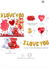 I Love You Bear Heart Shape Balloons Set Party Supplies Valentine's Decoration Santas Workshop Direct