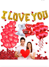 I Love You Bear Heart Shape Balloons Set Party Supplies Valentine's Decoration Santas Workshop Direct