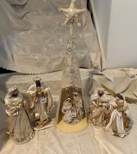 29cm figures Holy Family figurines on Gazebo 88 cm standing with 3 Wise Men 40 cm and Angel 40 cm