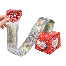 1pc Valentines days celebration pop up pull out money surprise 3D card