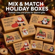 Christmas Gift Wrapping Paper Hamper Kraft Boxes with Lids for Shirts Clothes Sweaters Xmas 4pcs
