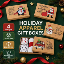 Christmas Gift Wrapping Paper Hamper Kraft Boxes with Lids for Shirts Clothes Sweaters Xmas 4pcs