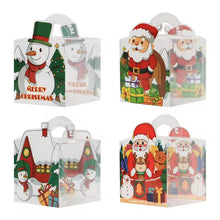 12PCS Christmas Transparent Gift BOX Clear Treat Bakery Party Favour PVC BOXES with handle