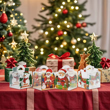 12PCS Christmas Transparent Gift BOX Clear Treat Bakery Party Favour PVC BOXES with handle