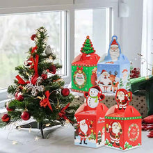 12PCS Christmas Bakery Gift Boxes – Red, Green & Blue Festive Treat Boxes | 19.5 x 9 x 8.5cm for Holiday Gift Packaging