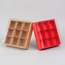 4PCS 9-Grid Kraft Bakery Gift Boxes – 29.5 × 29.5 × 10cm | Cupcake, Cookie & Treat Boxes with Insert | Christmas & Holiday Gift Packaging