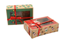 12-Pack Christmas Cookie Gift Boxes – Bakery Boxes with Ribbon, Treat Boxes for Cookies, Cakes, Candy & Holiday Gifts