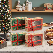 12-Pack Christmas Cookie Gift Boxes – Bakery Boxes with Ribbon, Treat Boxes for Cookies, Cakes, Candy & Holiday Gifts