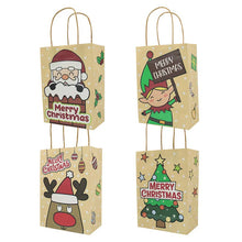 6pcs Christmas Gift Bags with Handles – Santa, Elf, Reindeer & Christmas Tree Party Bags, 21 × 15 × 8 cm
