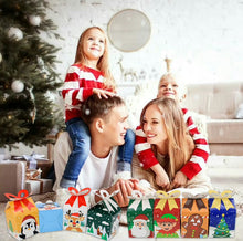 12 Pack Christmas Goodie Boxes with Bow – 9 × 9 × 13 cm Foldable Candy, Cookie & Treat Gift Boxes