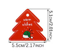 PRE ORDER 10 Pack Red Christmas Window Bakery Boxes with Mini Bells, Red Tree Tags & Rope – 18 × 13 × 2.8 cm Cookie, Cake & Treat Gift Boxes