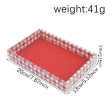 PRE ORDER 12 Pack Red & Green Christmas Bakery Trays with Clear Lids – 20 × 13 × 2.9 cm Cookie, Brownie, Dessert and Treat Gift Boxes