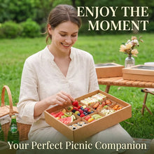 9pcs (3pcs Boxes+3pcs Lids+3pcs 3-Pack) Extra-Large Kraft Grazing & Picnic Boxes with Clear Window Lids and Oil-Proof Liners – 45 × 31 × 8 cm