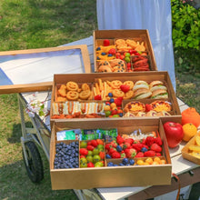 9pcs (3pcs Boxes+3pcs Lids+3pcs 3-Pack) Extra-Large Kraft Grazing & Picnic Boxes with Clear Window Lids and Oil-Proof Liners – 45 × 31 × 8 cm