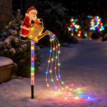 PRE ORDER-75cm Solar Santa Claus Christmas Garden Light – Colourful LED Waterfall Watering Can, Outdoor Christmas Decoration – 1 Set