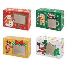 Christmas Bakery cookie candy paper boxes with window Xmas Party favour gift treat packaing boxes - Santas Workshop Direct 