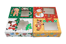 Christmas Bakery cookie candy paper boxes with window Xmas Party favour gift treat packaing boxes - Santas Workshop Direct 