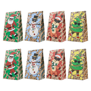 Christmas party favour gift goodie packaging paper bags stickers Xmas candy cookie treat wrapping - Santas Workshop Direct 