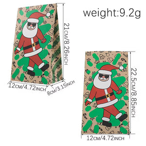 Christmas party favour gift goodie packaging paper bags stickers Xmas candy cookie treat wrapping - Santas Workshop Direct 