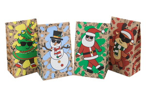 Christmas party favour gift goodie packaging paper bags stickers Xmas candy cookie treat wrapping - Santas Workshop Direct 