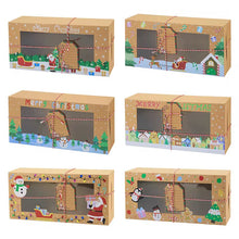 Christmas Bakery cookie candy paper boxes with window Xmas Party favour gift treat packaing boxes