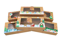 Christmas Bakery cookie candy paper boxes with window Xmas Party favour gift treat packaing boxes