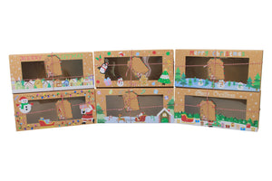 Christmas Bakery cookie candy paper boxes with window Xmas Party favour gift treat packaing boxes