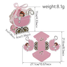 12pcs 12pcs Baby Carriage Shape Candy Box for Baby Shower small Gift Pckagaing box Paper Gift Box with Ribbon
