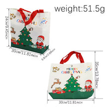Merry Christmas Canvas Tote  Bag Santas Claus Xmas Tree Gift Packaging Shopping Bags Holiday Reusable - Santas Workshop Direct 
