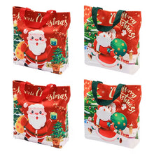 Merry Christmas Canvas Tote  Bag Santas Claus Xmas Tree Gift Packaging Shopping Bags Holiday Reusable - Santas Workshop Direct 