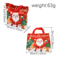 Merry Christmas Canvas Tote  Bag Santas Claus Xmas Tree Gift Packaging Shopping Bags Holiday Reusable - Santas Workshop Direct 