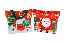 Merry Christmas Canvas Tote  Bag Santas Claus Xmas Tree Gift Packaging Shopping Bags Holiday Reusable - Santas Workshop Direct 