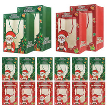 Christmas Party Favour Gift Packaging Paper Bag with Handle Xmas Goody Treat SHopping Bags with Clear Window - Santas Workshop Direct 