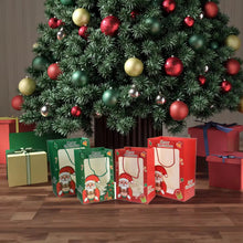 Christmas Party Favour Gift Packaging Paper Bag with Handle Xmas Goody Treat SHopping Bags with Clear Window - Santas Workshop Direct 