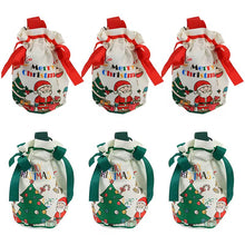 Christmas Gift Wrapping Bags With Drawstring Red and Green Candy Xmas Gift Bags Reusable Canvas Santa Bag for Xmas Present Party - Santas Workshop Direct 
