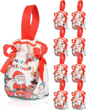 Christmas Gift Wrapping Bags With Drawstring Red and Green Candy Xmas Gift Bags Reusable Canvas Santa Bag for Xmas Present Party - Santas Workshop Direct 