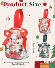 Christmas Gift Wrapping Bags With Drawstring Red and Green Candy Xmas Gift Bags Reusable Canvas Santa Bag for Xmas Present Party - Santas Workshop Direct 
