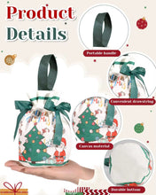 Christmas Gift Wrapping Bags With Drawstring Red and Green Candy Xmas Gift Bags Reusable Canvas Santa Bag for Xmas Present Party - Santas Workshop Direct 